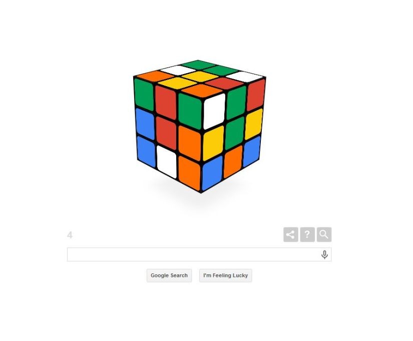 Nuevo Google Doodle El Cubo de Rubik cumple 40 anos..