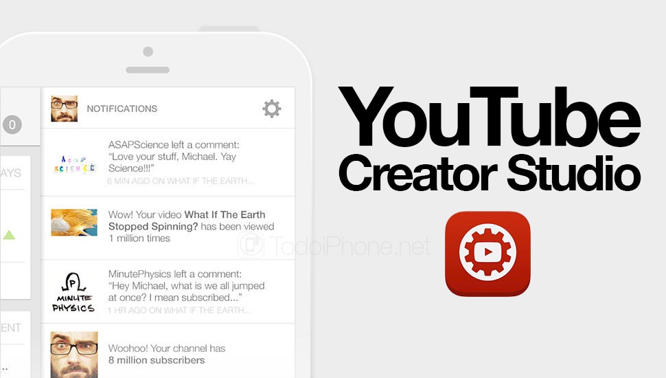 Youtube Creator Studio nueva app para iPhone