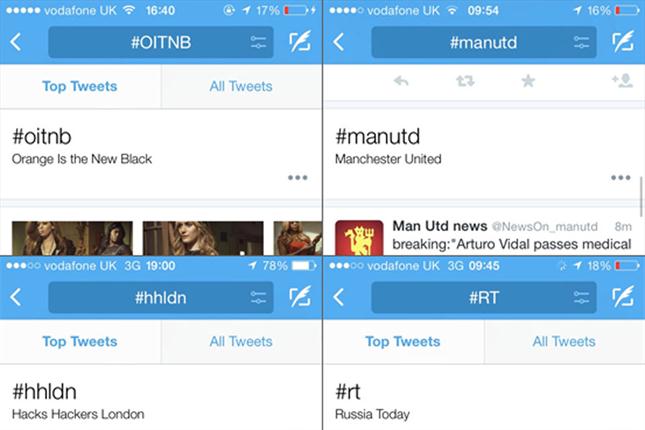 Twitter prueba mejoras a sus hashtags
