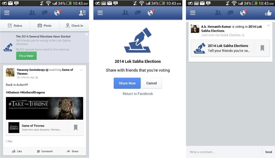 Facebook im a voter app usuarios