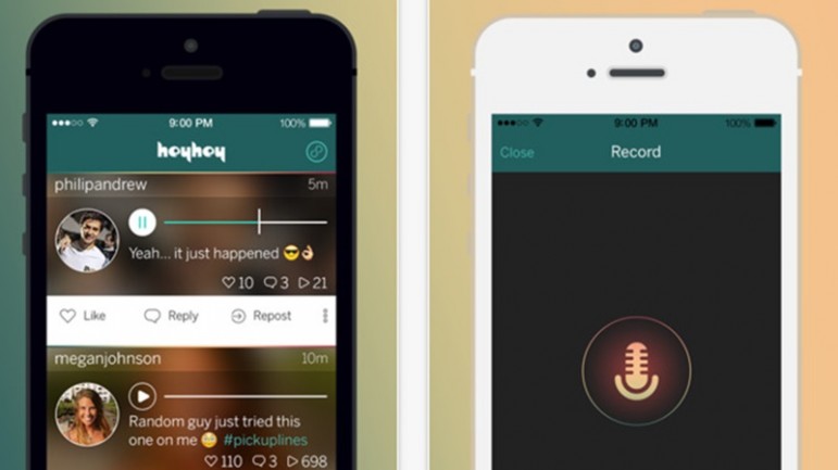 En la app se publican mensajes de voz cortos que se muestran cronológicamente. Imagen: HeyHey