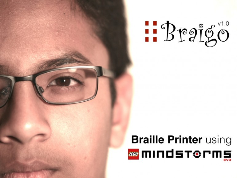 Shubham Banerjee impresora Braille intel braigo lego