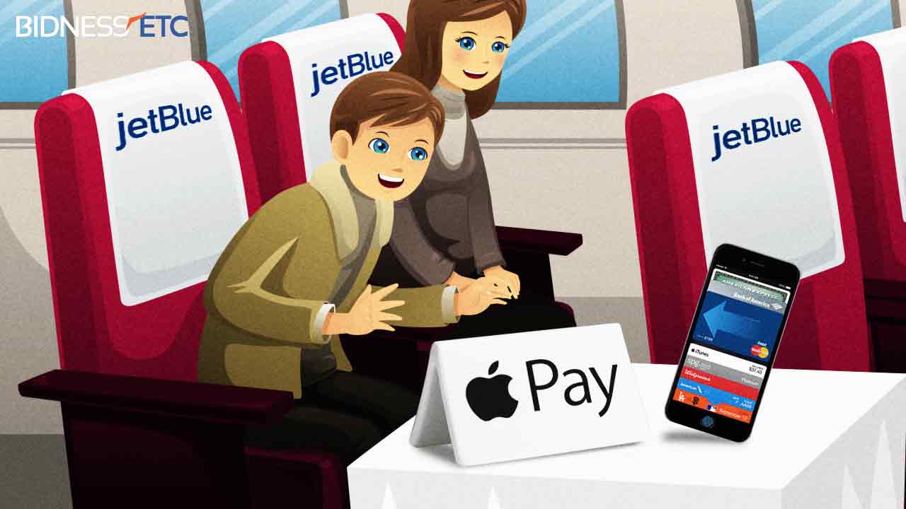 La adopción de Apple Pay por Jetblue podría ocasionar que otras aerolíneas sigan su ejemplo. Imagen: Bidnessetc