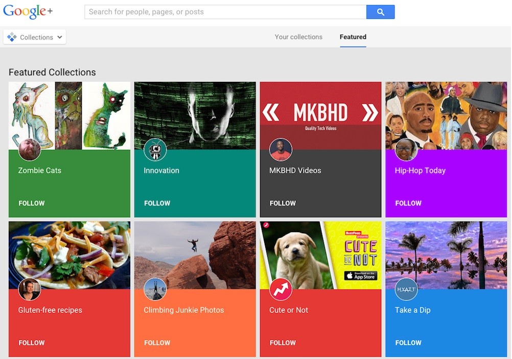 Collections de Google+ permitirá crear álbumes de imágenes sobre temas específicos.