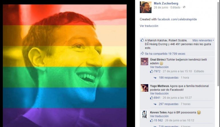 Mark Zuckerberg gay pride