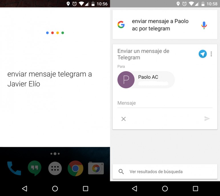 Google Now en español para Telegram