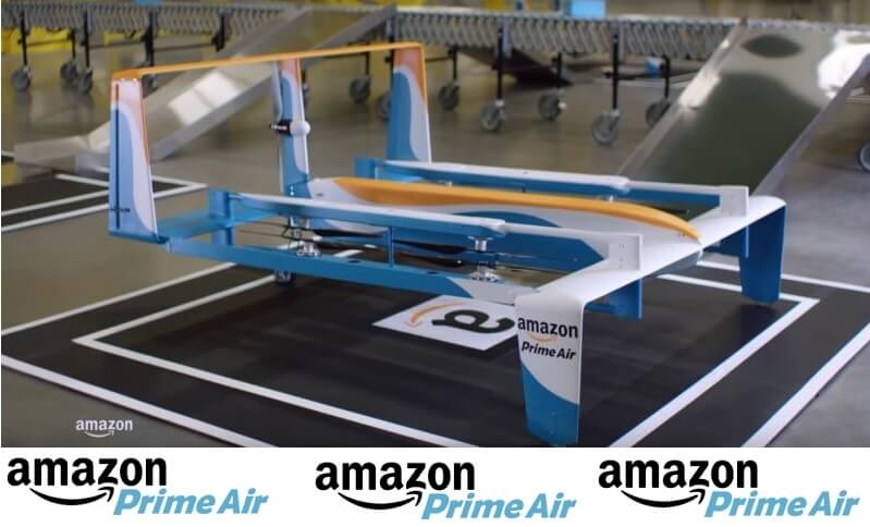 Amazon Drone Lanza paquetes 30 minutos