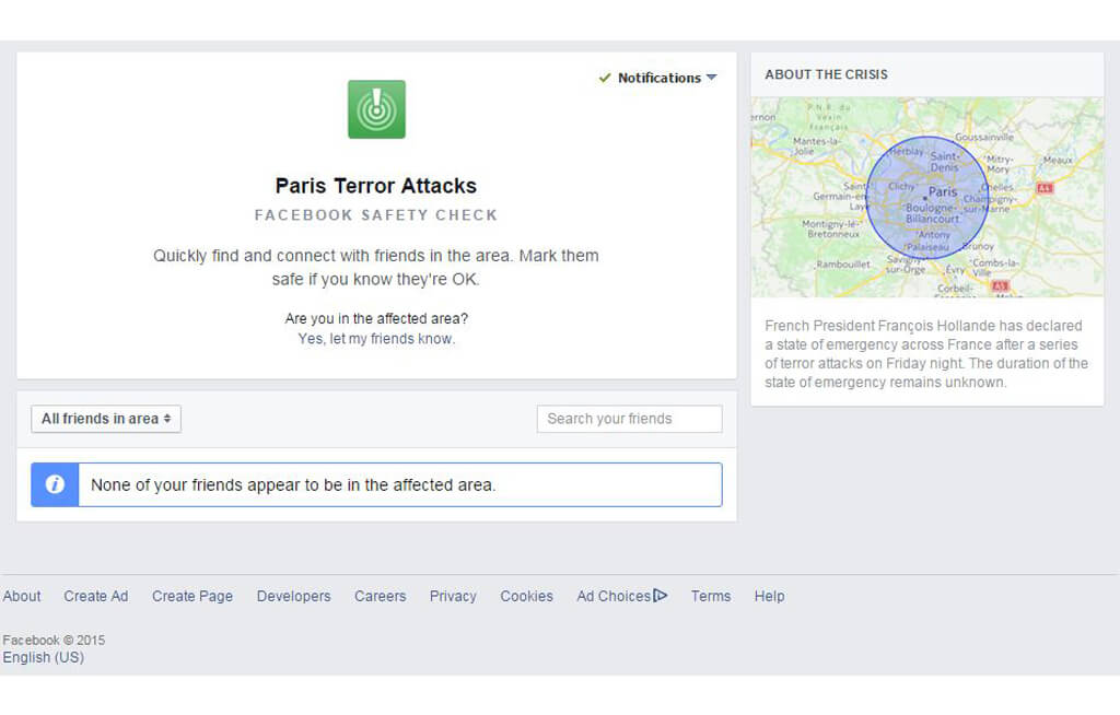 Schultz: Facebook usará Safety Check con terrorismo