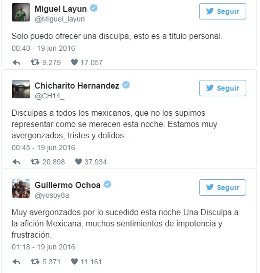 Redes sociales en México se saturan: Jugadores del Tri piden disculpas2