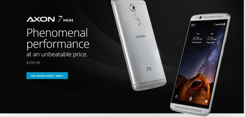 ZTE hace el lanzamiento del Axon 7 mini en EEUU por $300 ¡Pre ordénalo Ya!