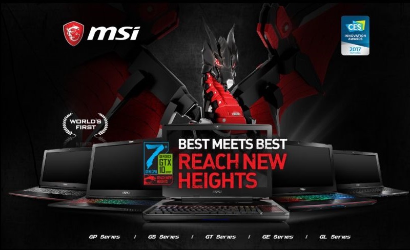 #CES 2017 Las portátiles MSI te harán un mejor Gamer vienen con 4k y más