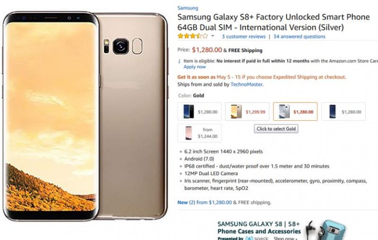 Amazon Samsung Galaxy S8