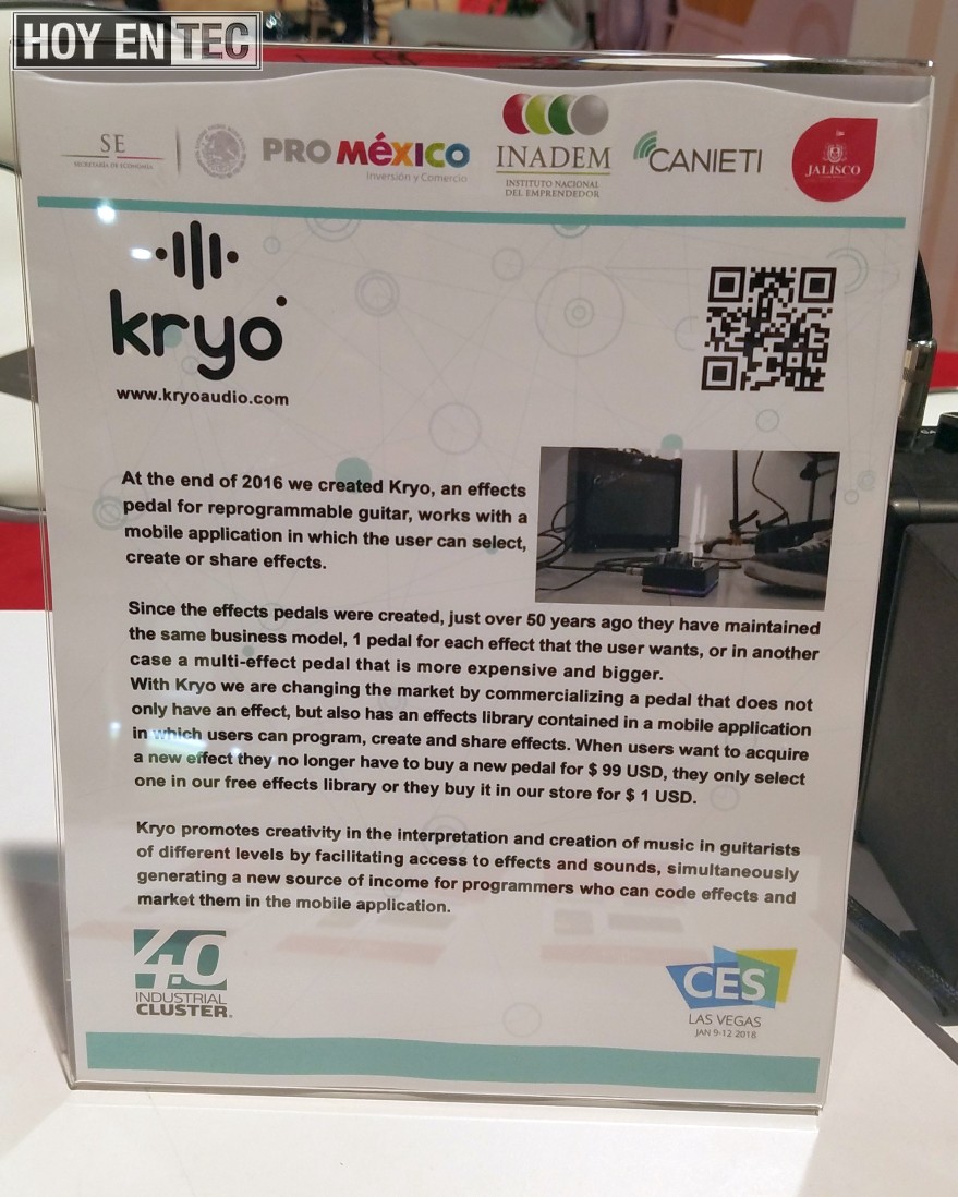 Kryo pedal para guitarra programable con App es creado por mexicanos #CES2018 @inadem-2